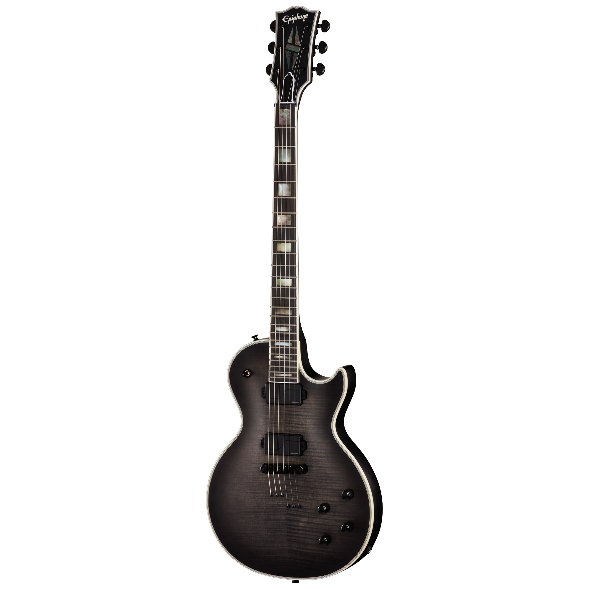 E-Gitarre, Mahagonikorpus, Doppelspul-Tonabnehmer, Dunkelgrau, Single-Cut-Form